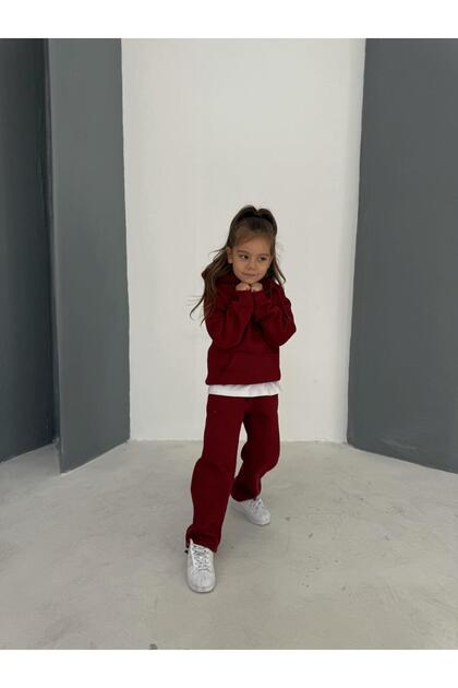 Girls and Boys Basic 2-Piece Children's Sweatshirt and Bottom Set