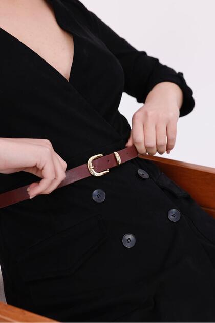 Gold Buckle Women's Belt with Bridge Design, Pants Belt, Dress Belt, Shirt Belt, Waist Belt