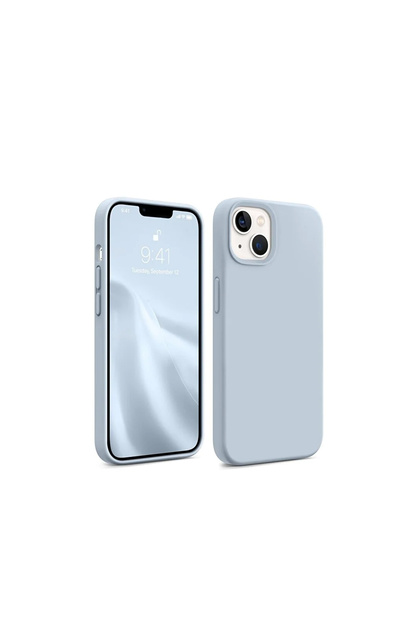 iPhone 15 Launch Case Baby Blue Velvet Inside Silicone Phone Case