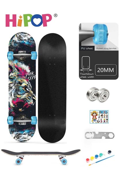 Graffiti Skateboards for Beginners and Adults,Complete Non-Slip Skateboard 79*20cm with Flash