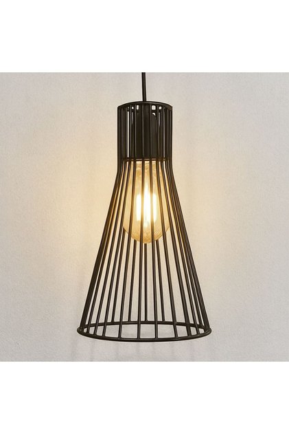 Abajur Metalic Negru Conic pentru Lustra 18x7x31cm