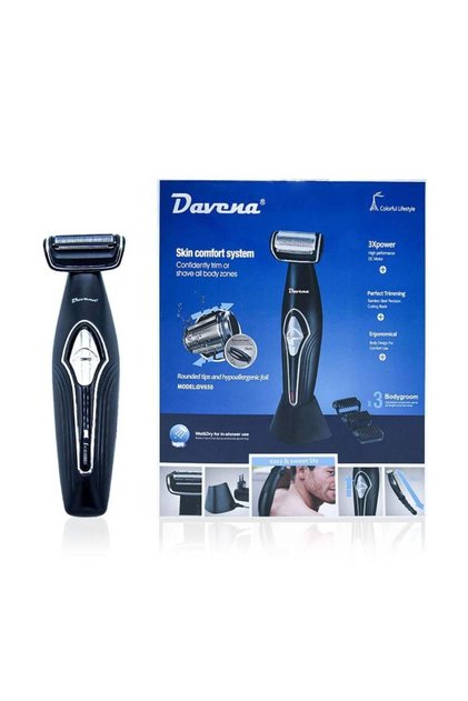 ماكينه دافينا DV-650 حلاقة للجسم ضد الماء مع 4 ملحقات - اسود فضي