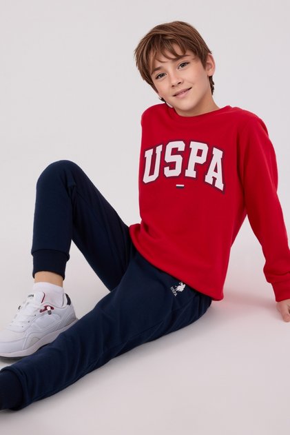Uspa Printed Boys' Tracksuit Set – Relaxed Fit, Sporty Style