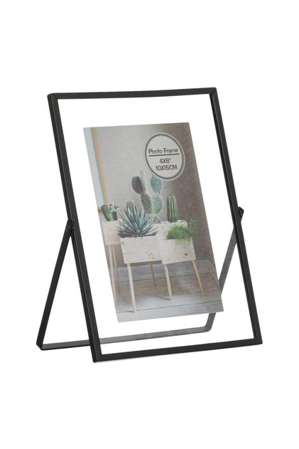 Rama Foto Decorativa Metalica Transparenta Suport Negru 10x15cm