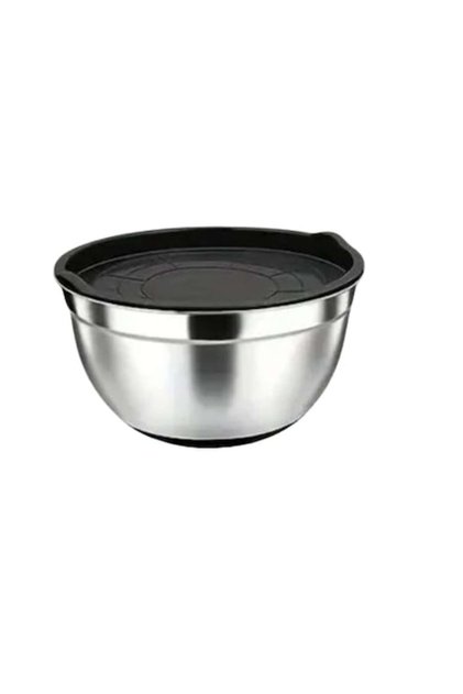 Bol din otel inoxidabil, cu capac plastic, 16 cm