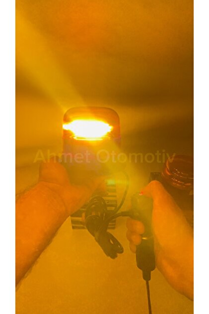 AHMET OTOMOTİV DÖNER FLASLI TEPE İKAZ LAMBA LEDLİ YANAR MIKNATISLI