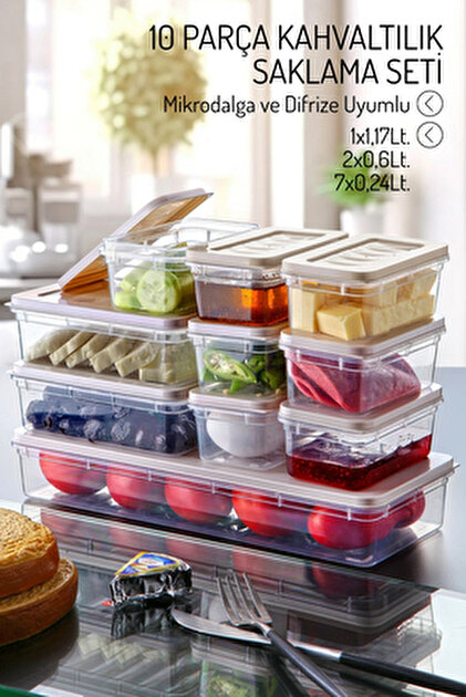 Nandy Home Freshbox 10 Parça Kahvaltılık Saklama Kabı Seti