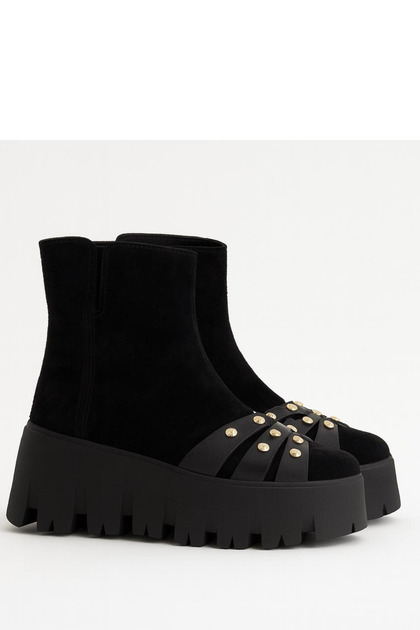 Ghete dama Piele Naturala Neagra Jaya