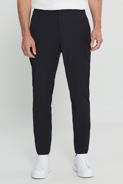 Erkek Siyah 360 Her Yöne Esneyen Comfort Fit Rahat Kesim Beli Lastikli Casual Pantolon