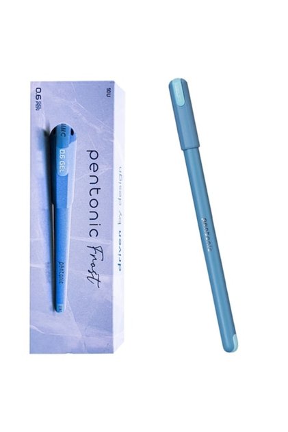 Set 10 Pixuri cu Gel Pentonic Frost, Corp Albastru, Mina Albastra, 0, 6 mm