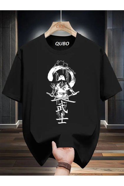 qubo Unisex Oversized Printed Cotton Crew Neck Short Sleeve T-shirt