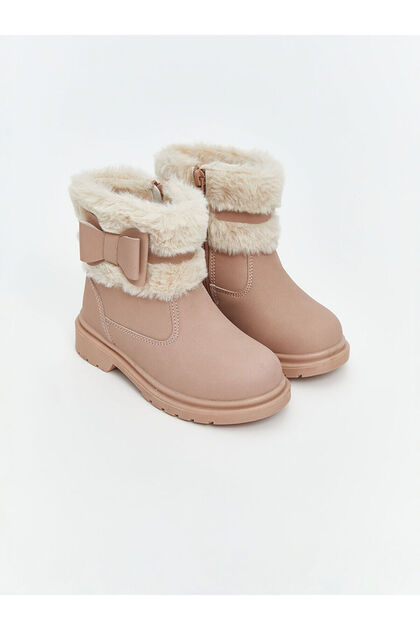 Lcw Steps Pink Suede Look Baby Girl Boots