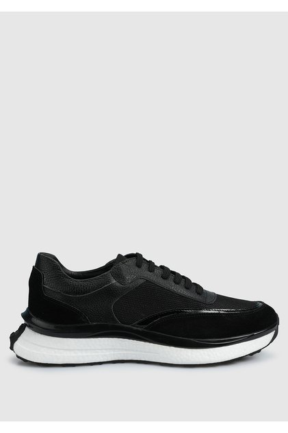 Siyah Deri Erkek Sneaker