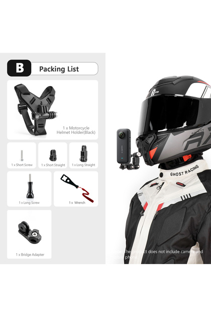 B Vamson for GoPro Hero 12 Accessories Motorcycle Helmet Strap Chin Stand Mount for GoPro Hero 11 1.