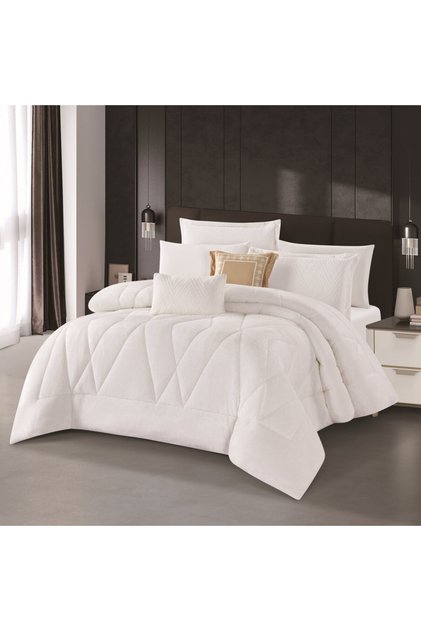 Horse Winter Bedspread, Fur and Velvet, Heavy Fill, Suitable for Single Bed Size 120 x 200 cm, 4 Pieces, 250 Stitches