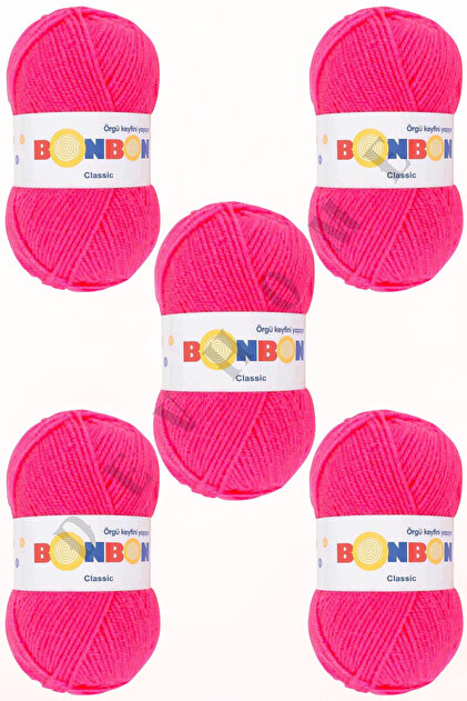 Bonbon Classic Hand Knitting Yarn 100 Gr - Soft Acrylic Yarn – Suitable for Knitting and Crochet 5 Pieces