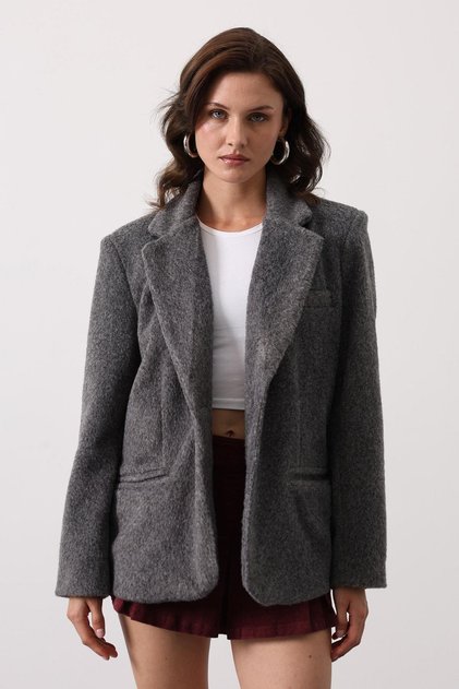 Women's Soft Bearded Jacket Anthracite