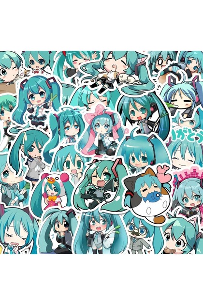 Choice 50pcs Hatsune Kawaii Miku Stickers Pack Waterproof Phone Case Cartoon Journaling Laptop Stati