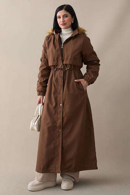 InStyle Kadın Ters Cep Kapaklı 2204 Uzun Kaban - - - Fiyatı, Yorumları