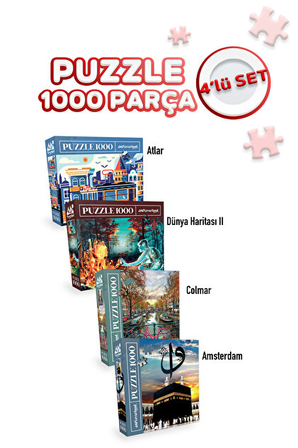 Neverland 4 Adet 1000 Parça Puzzle - Amsterdam / İstanbul / Kutsal