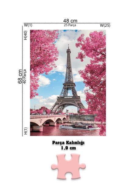 Neverland 3 ADET 1000 PARÇA PUZZLE - EYFEL KULESİ ve LONDON ve