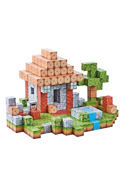Set cuburi magnetice Creative tip Minecraft, 312 piese, multicolor