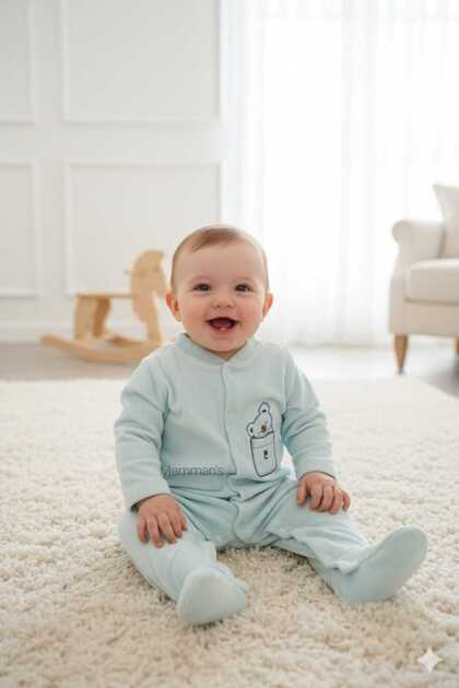 Uzun Kollu Çıtçıtlı Kadife Bebek Tulum, Kışlık Bebek Giyim Peluş Polar