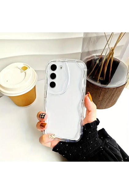 Samsung Galaxy S24-S25 Compatible Case Wave Edge Shockproof Soft Slikon Transparent Case