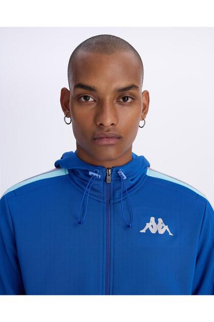 Kappa Alexander Full Zip Erkek Mavi-Gri Regular Fermuarlı Eşofman