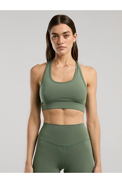 Everfit Training Essentials Khaki Women's Cross Back Sports Bra