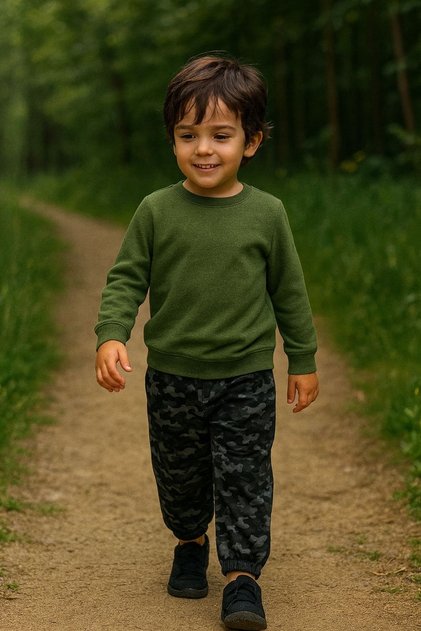 100% Cotton Boys Camouflage Pattern Jogger Pants 100% Cotton, Gabardine Fabric