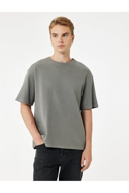 Cotton Short Sleeve Crew Neck Tok Fabric Oversize Basic T-Shirt