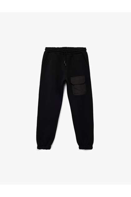 Basic Jogger School Sweatpants with Raised Pockets and Elastic Waistband