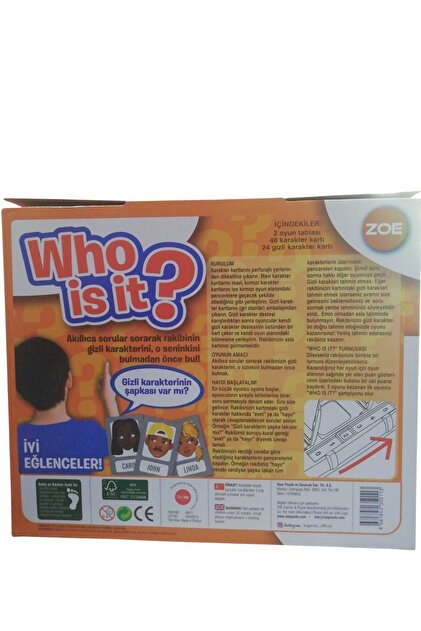 Zoe Kitap 6+ Yaş Who Is It Tahmin Et Bakalım Oyunu Fiyatı