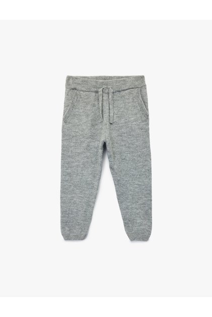 Beli Bağcıklı Basic Triko Pantolon