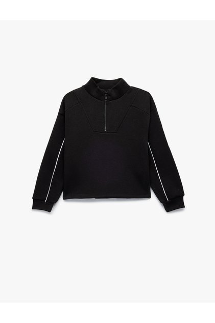 Shardonlu Long Sleeve Stand Collar Half Zipper Sweatshirt