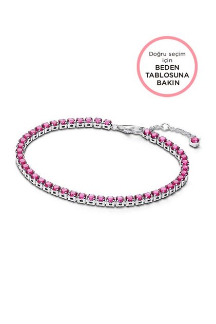 Işıltılı Pembe Tenis Bilekliği