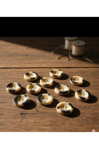 22,5 Mm Krem Üzeri Kahverengi 4 Delikli Düğme(15 ADET)