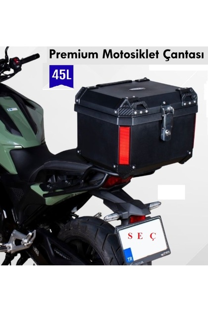 Tex ABS 45 Litre Siyah Arka Çanta Topcase kırılmaz su gecirmez