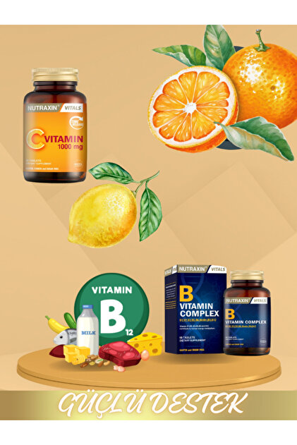 Bağışıklık ve Enerji Desteği Seti | C Vitamini30 Tablet 1000mg + B Complex60 Tablet | Günlük Takviye