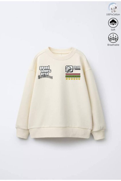 Boy's 3-Thread Unbrushed Cotton Sweatshirt