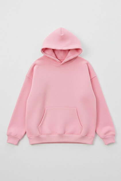Unisex Yumuşak Dokulu Düz 3 İplik Oversize Sweatshirt – Sade ve Modern Görünüm