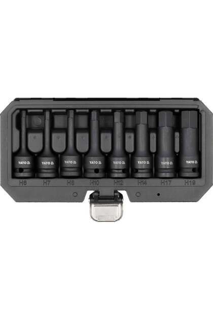 Set 8 chei tubulare hexagonale de impact 1/2'' - Scule profesionale pentru mecanici și service auto
