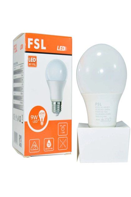 FSL LED Round Bulb, White 9W
