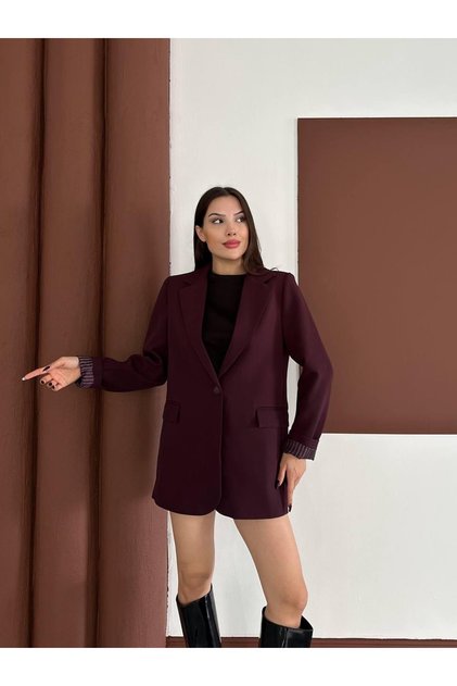 Striped Lined Oversize Blazer Jacket