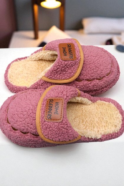 Women's Rose Dried House Slippers No Sound Thick Sole Winter Slippers