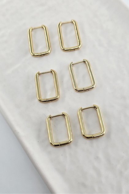 Women's 316 L Stainless Steel Anti Allergenic 3 Sizes 6-Piece Rectangular Geometric Earring Set