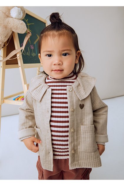 Baby Girl Beige Knitted Jacket 2431