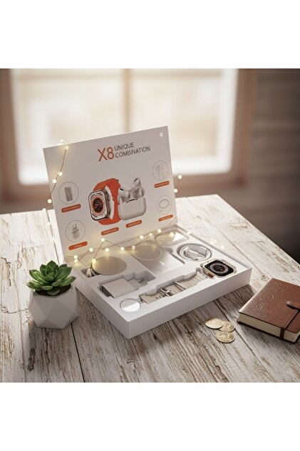 NOMTEKNO Teknoloji seti X8 set Akıllı saat Temassız Powerbenk Şarj