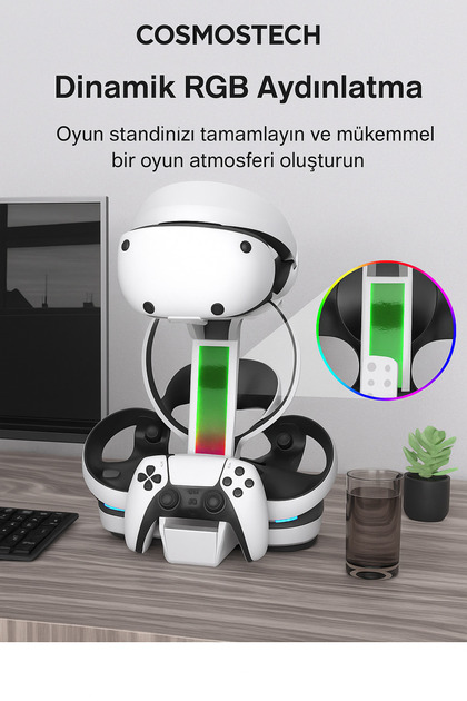 cosmostech Ps5 Vr2 Sanal Gerçeklik Gözlüğü Uyumlu Şarj Standı